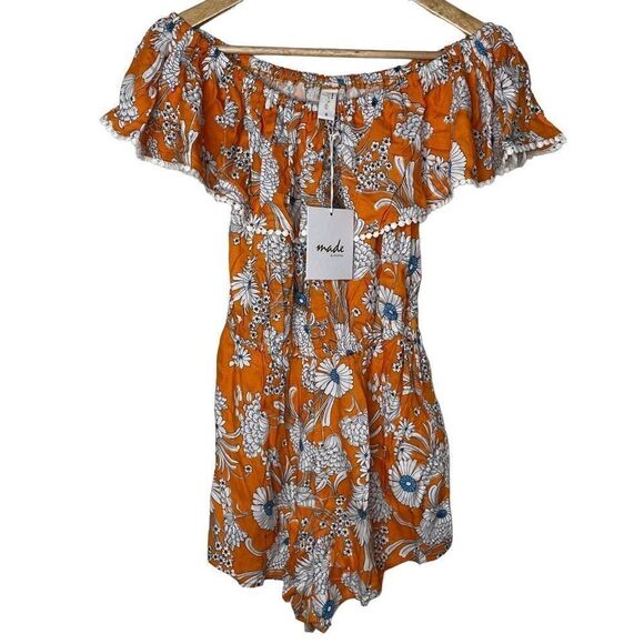 NWT‎ Made by MinkPink 70’s Floral Playsuit Romper - Picture 1 of 11